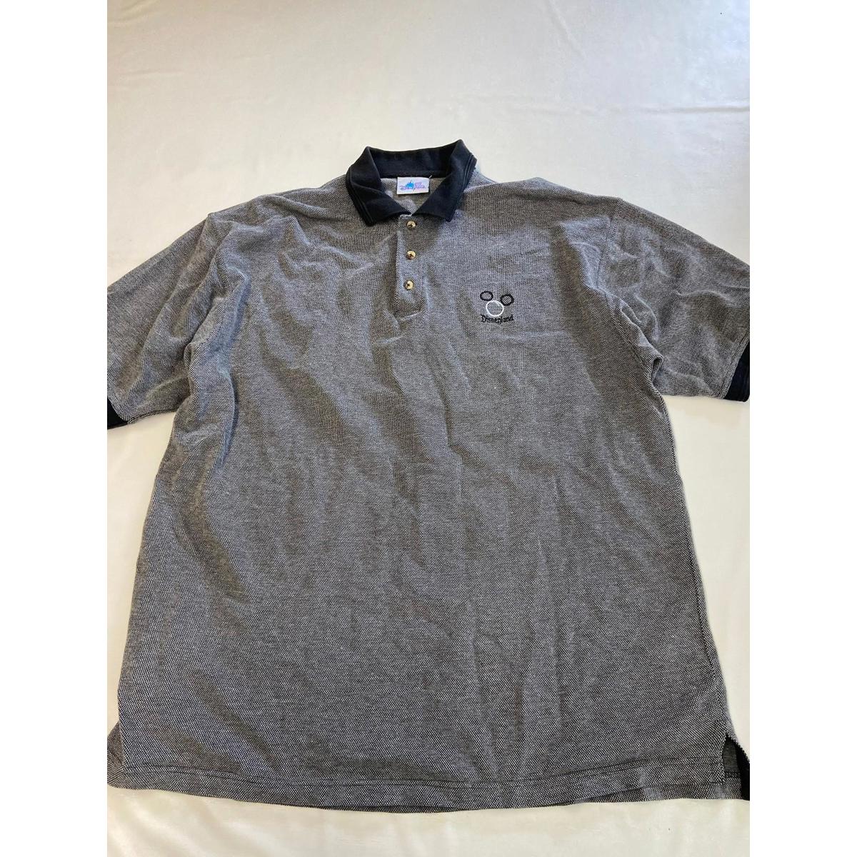 Mens Disneyland Resort Gray Vintage Y2k Polo Shirt Sz Xl